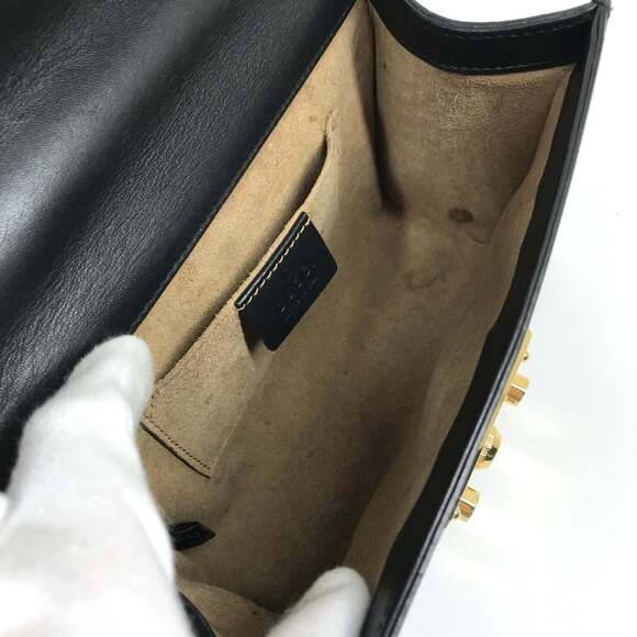 GUCCI Authentic Black Leather Shoulder Bag - Picture 12 of 16